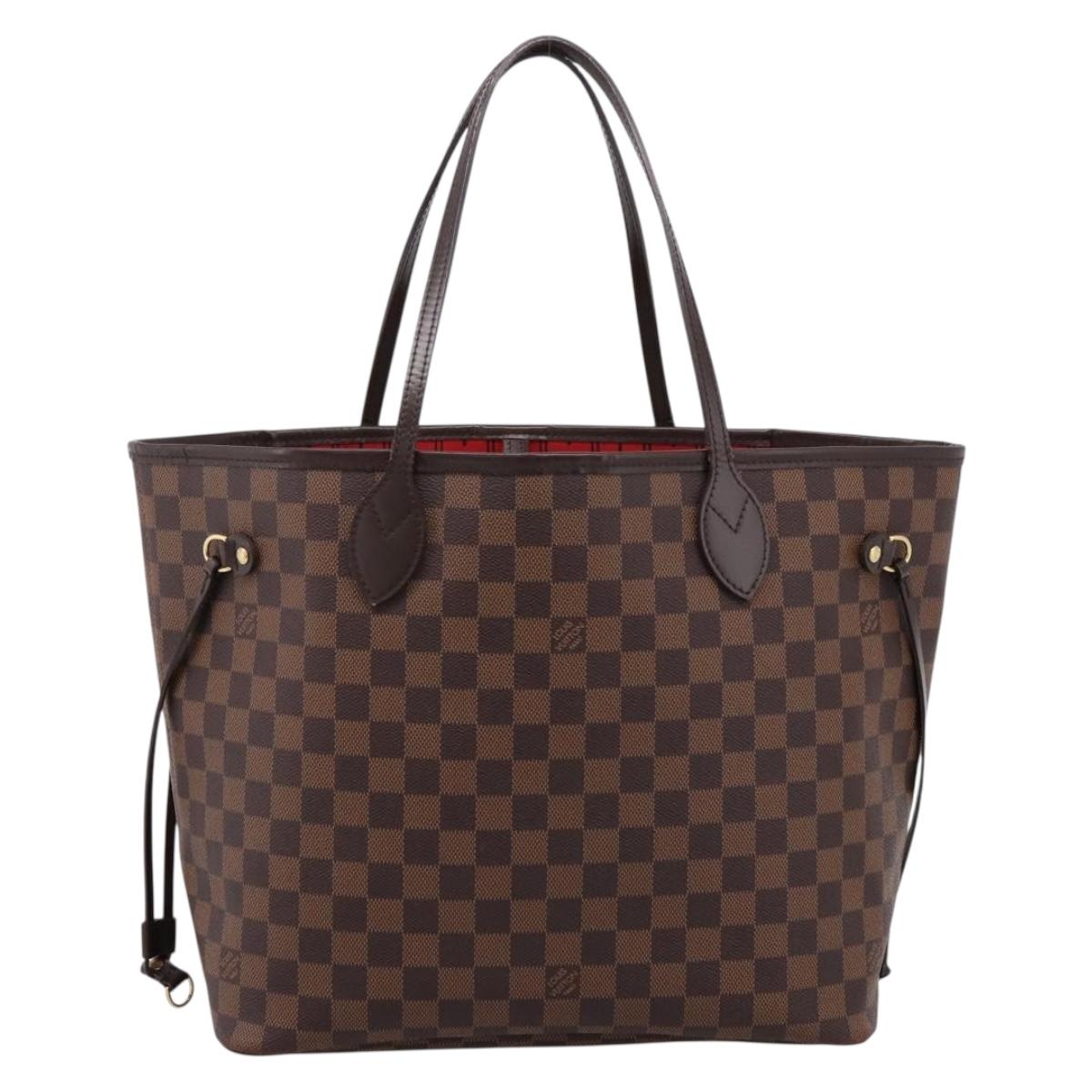 LOUIS VUITTON Damier Ebene Neverfull MM Tote Bag N51105 LV Auth 209054V