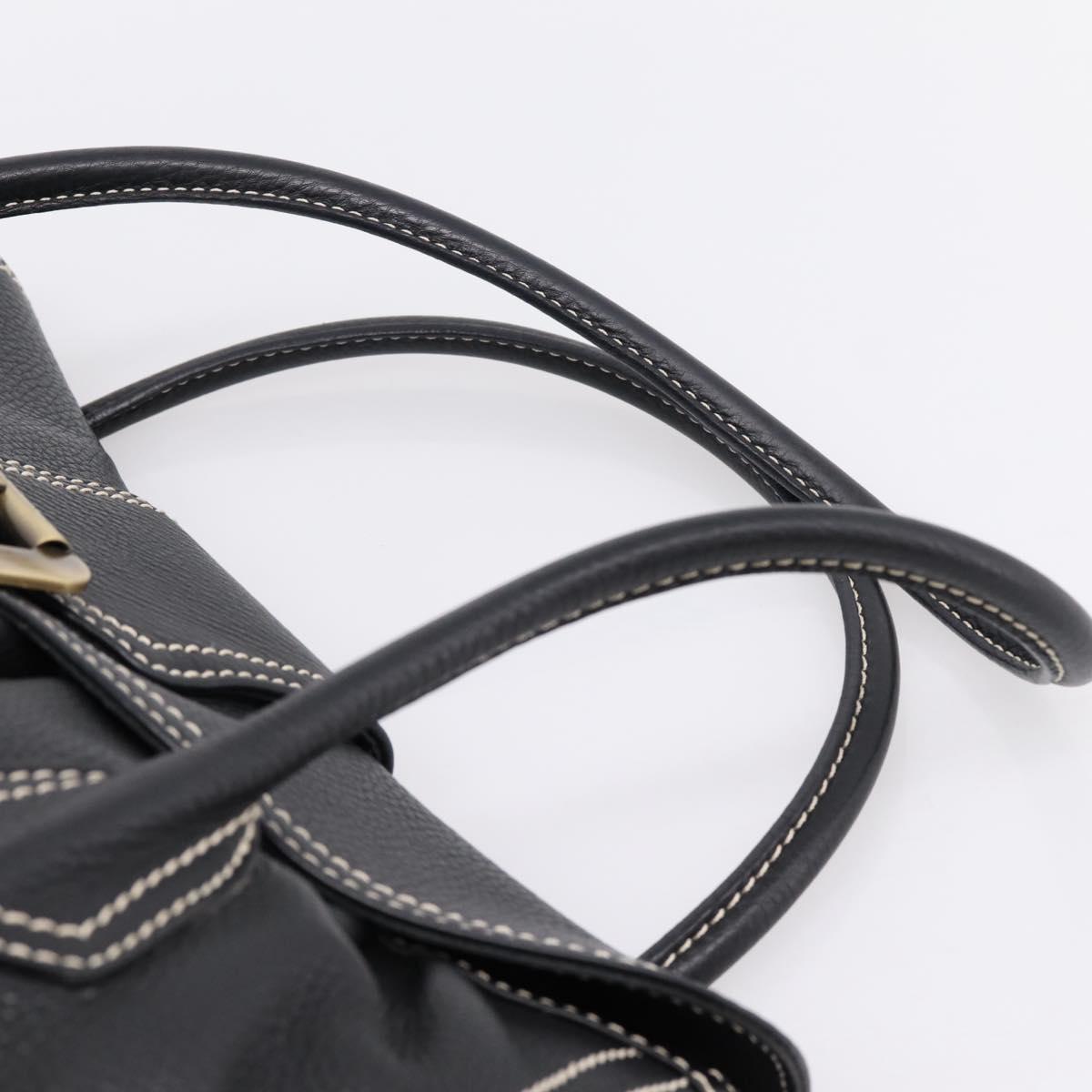 CELINE Shoulder Bag Leather Black Gold Tone Auth 209061V