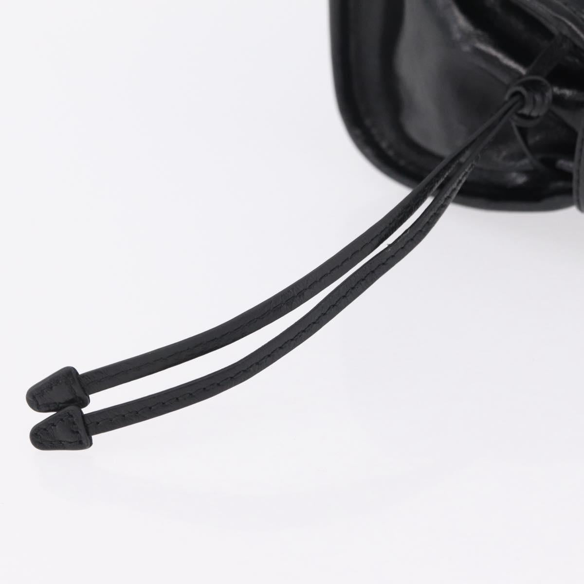 PRADA Bonnie Hand Bag Leather Black Gold Tone Auth 209063SAM