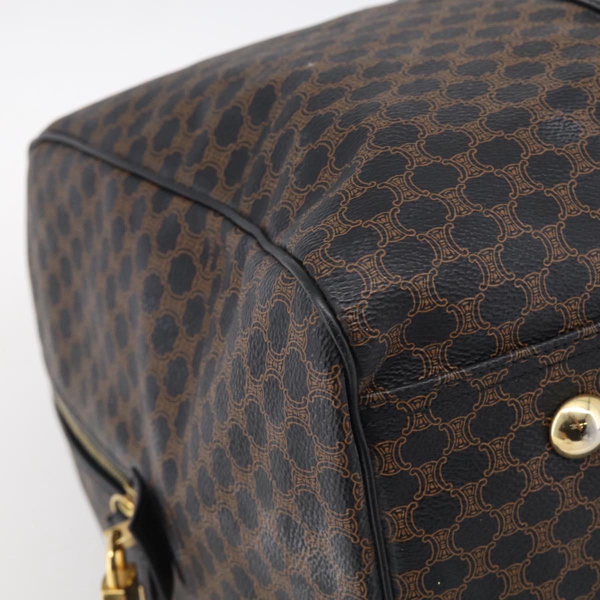 CELINE Macadam Boston Bag PVC Black Gold Tone Auth 209064V