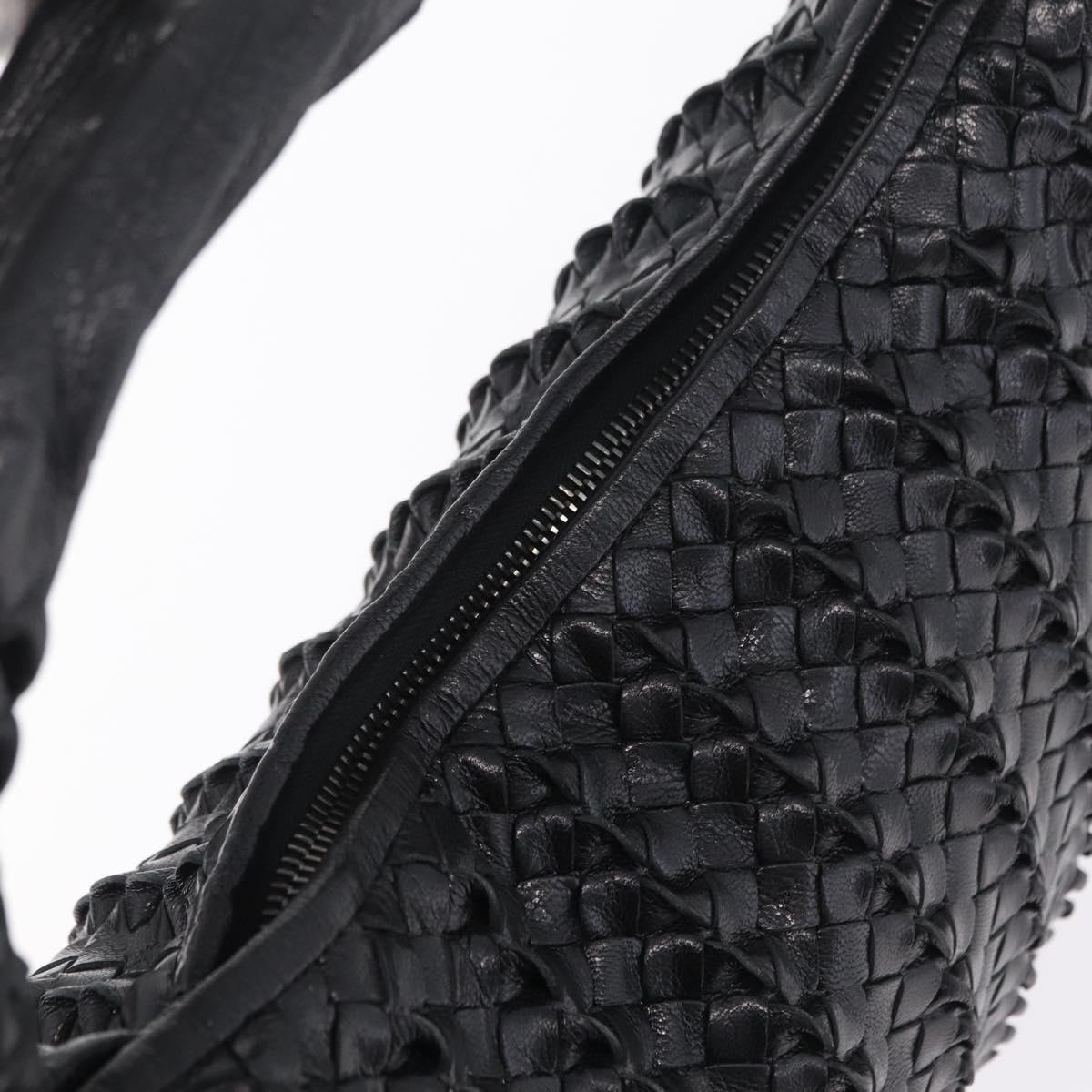 Bottega Veneta INTRECCIATO Hobo Shoulder Bag Leather Black 115653 Auth 209066SAV