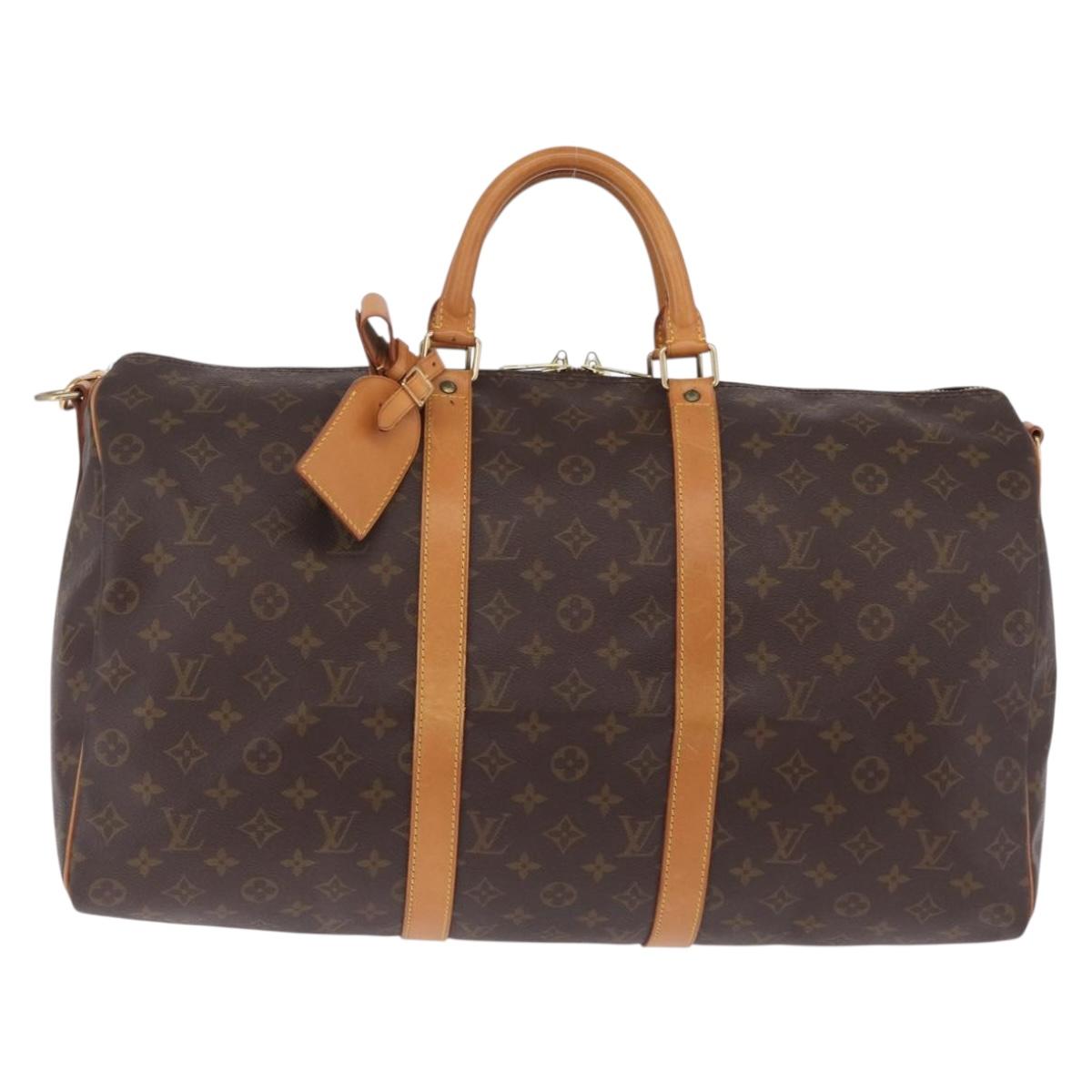 LOUIS VUITTON Monogram Keepall Bandouliere 50 Boston Bag M41416 LV Auth 209074A