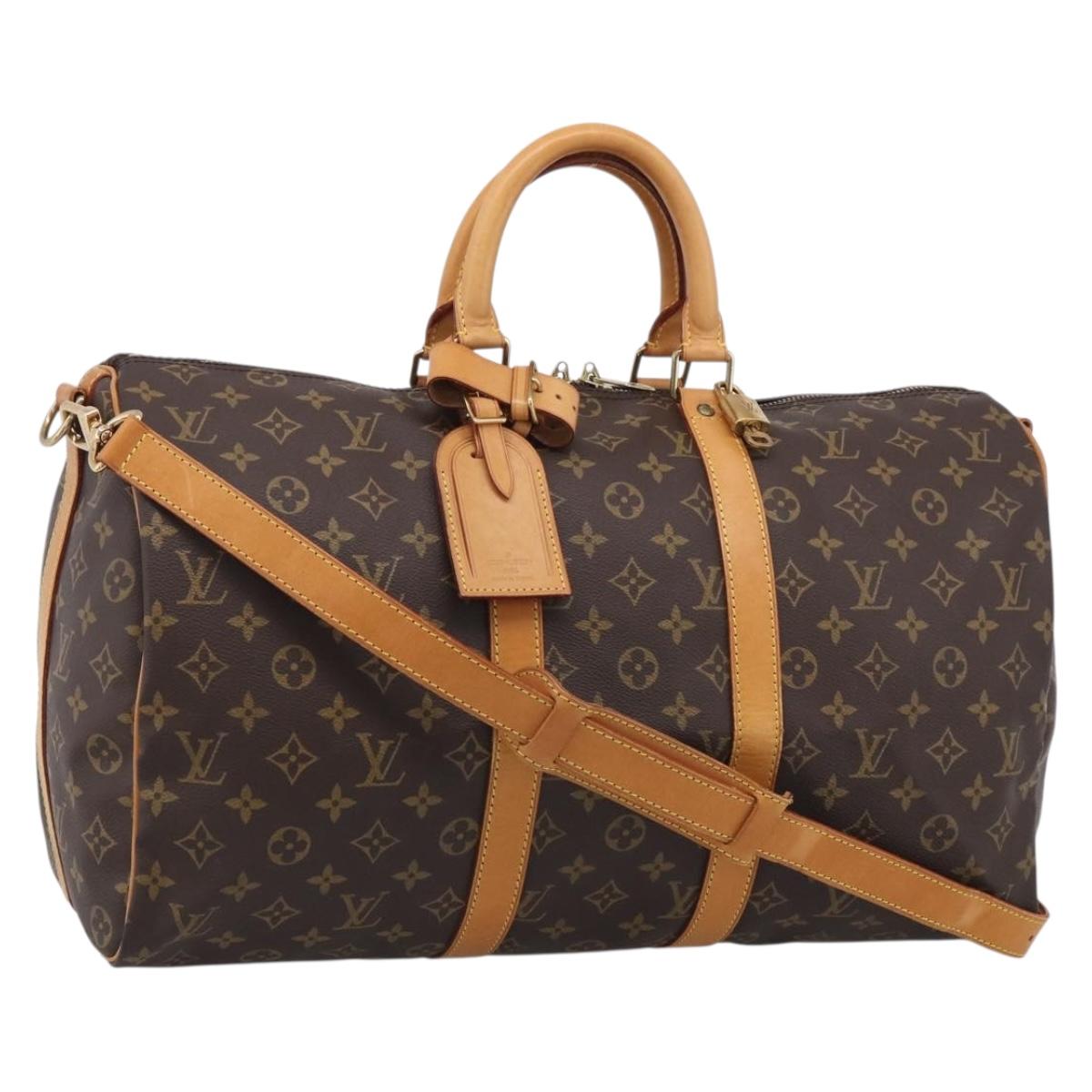 LOUIS VUITTON Monogram Keepall Bandouliere 45 Boston Bag M41418 LV Auth 209076V