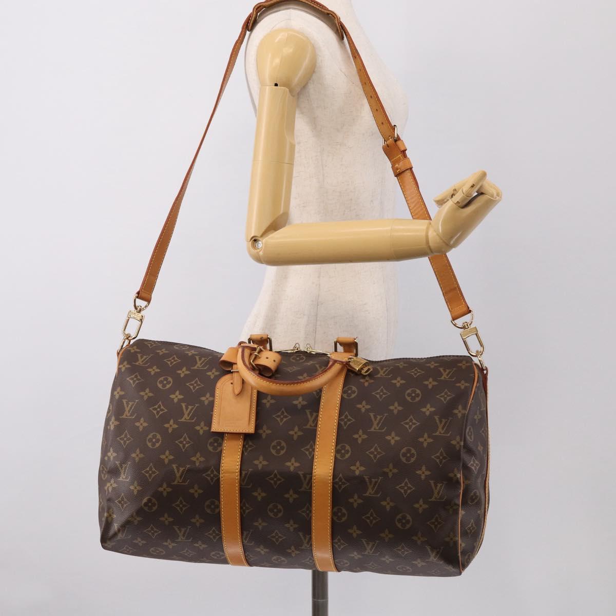 LOUIS VUITTON Monogram Keepall Bandouliere 45 Boston Bag M41418 LV Auth 209076V