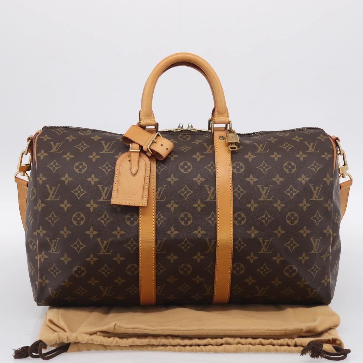 LOUIS VUITTON Monogram Keepall Bandouliere 45 Boston Bag M41418 LV Auth 209076V