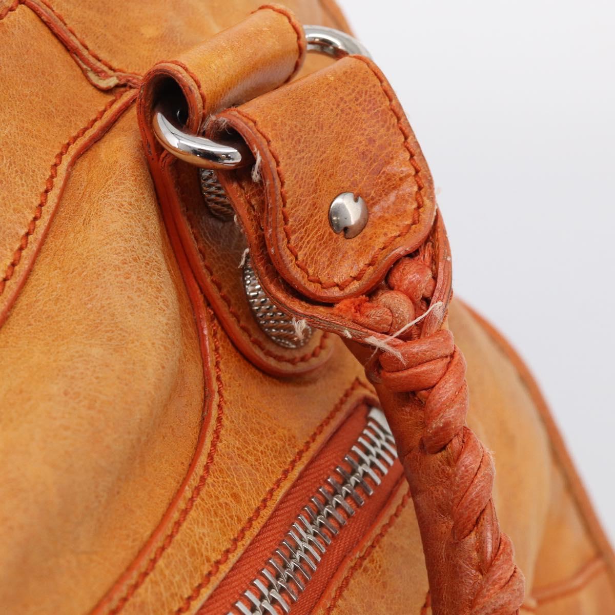 Balenciaga The Giant City Hand Bag Leather 2way Orange 173084 Auth 209082A