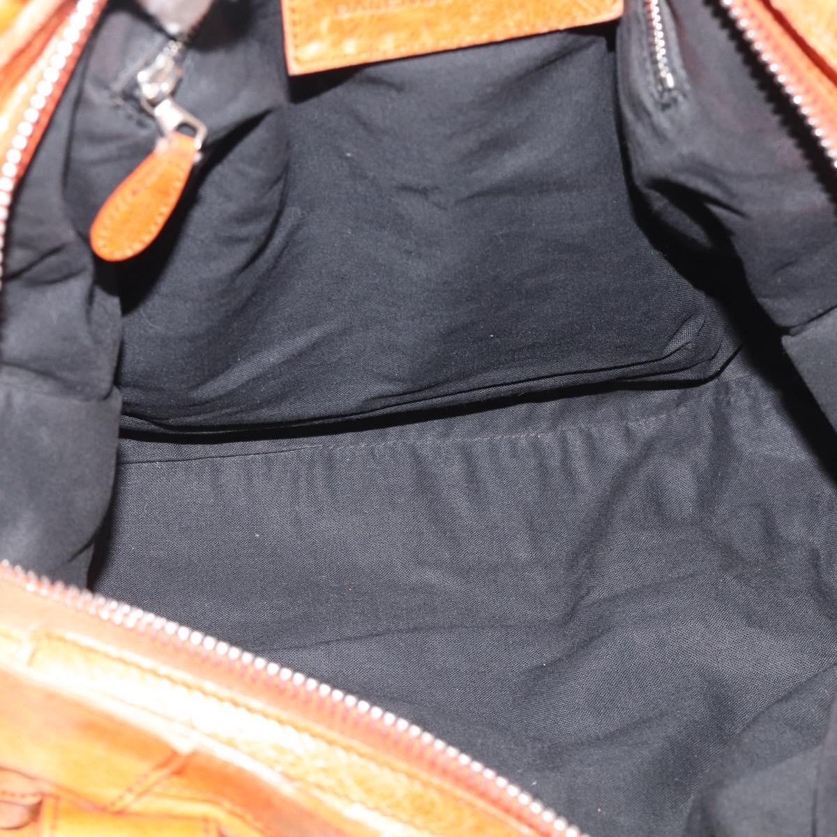 Balenciaga The Giant City Hand Bag Leather 2way Orange 173084 Auth 209082A