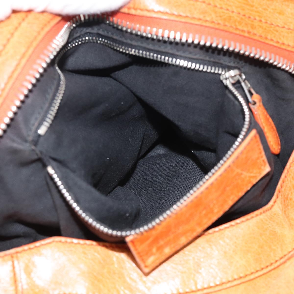Balenciaga The Giant City Hand Bag Leather 2way Orange 173084 Auth 209082A