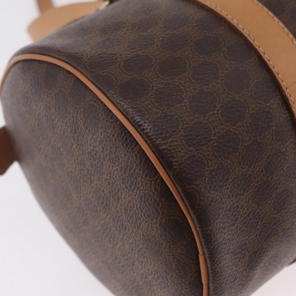 CELINE Macadam Hand Bag PVC Brown Gold Tone Auth 209086A