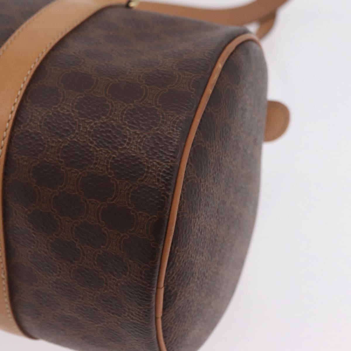 CELINE Macadam Hand Bag PVC Brown Gold Tone Auth 209086A