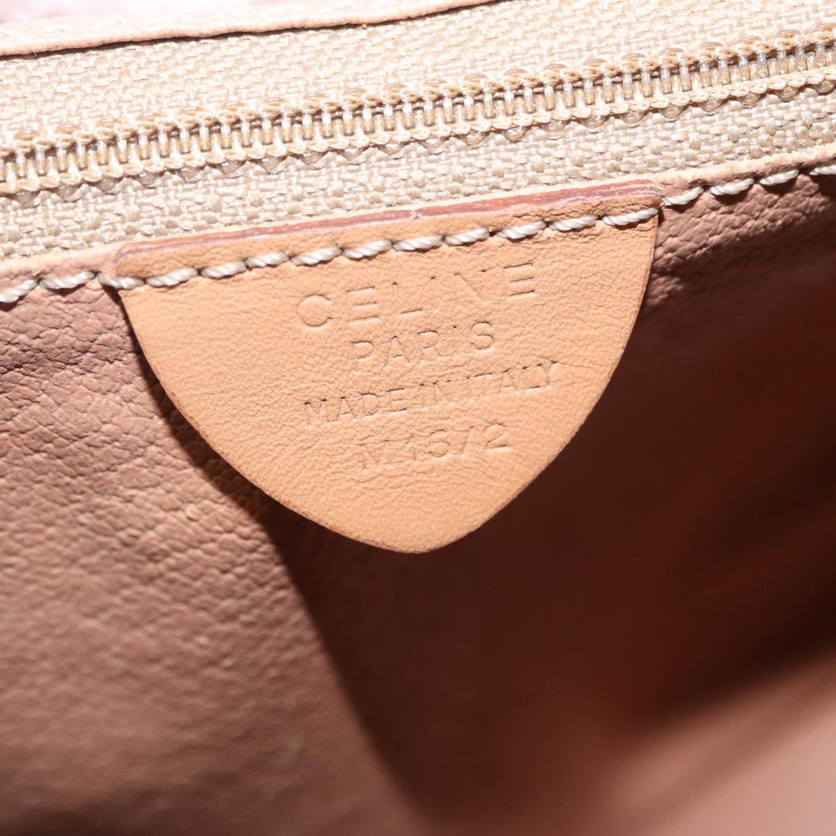 CELINE Macadam Hand Bag PVC Brown Gold Tone Auth 209086A