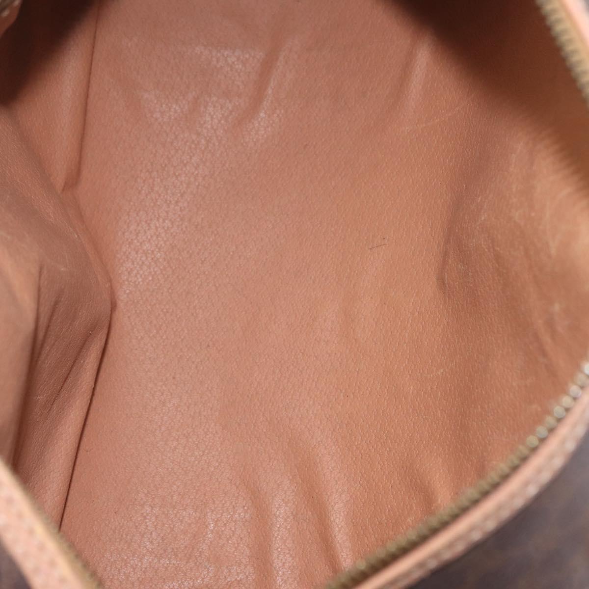 CELINE Macadam Hand Bag PVC Brown Gold Tone Auth 209086A