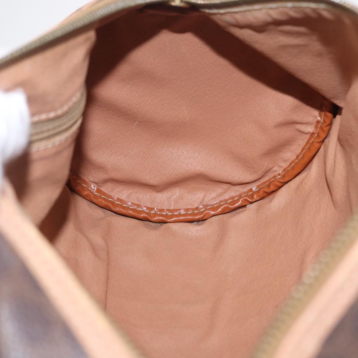 CELINE Macadam Hand Bag PVC Brown Gold Tone Auth 209086A
