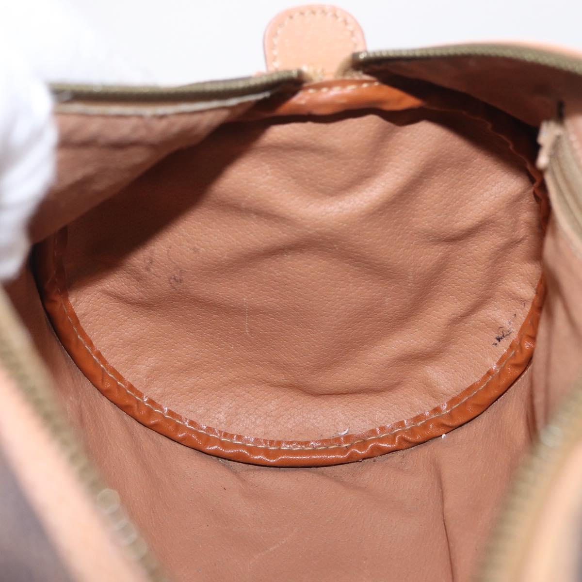 CELINE Macadam Hand Bag PVC Brown Gold Tone Auth 209086A