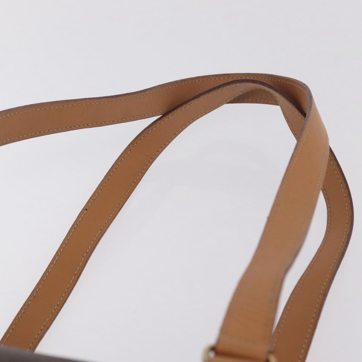 CELINE Macadam Hand Bag PVC Brown Gold Tone Auth 209086A