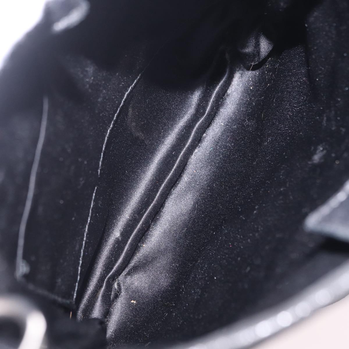 Saint Laurent Shoulder Bag Canvas Black Silver Auth 209089