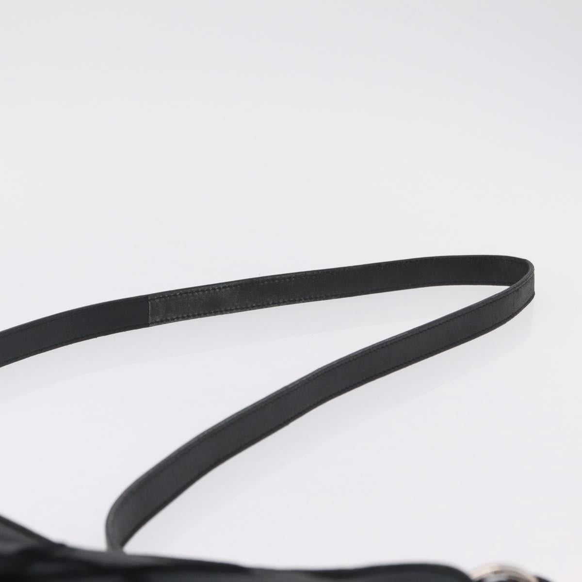 Saint Laurent Shoulder Bag Canvas Black Silver Auth 209089