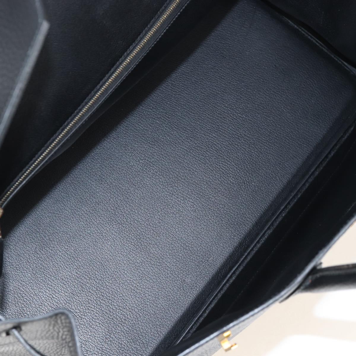 HERMES Birkin 40 Hand Bag Taurillon Clemence Black Gold Tone Auth 209093SM