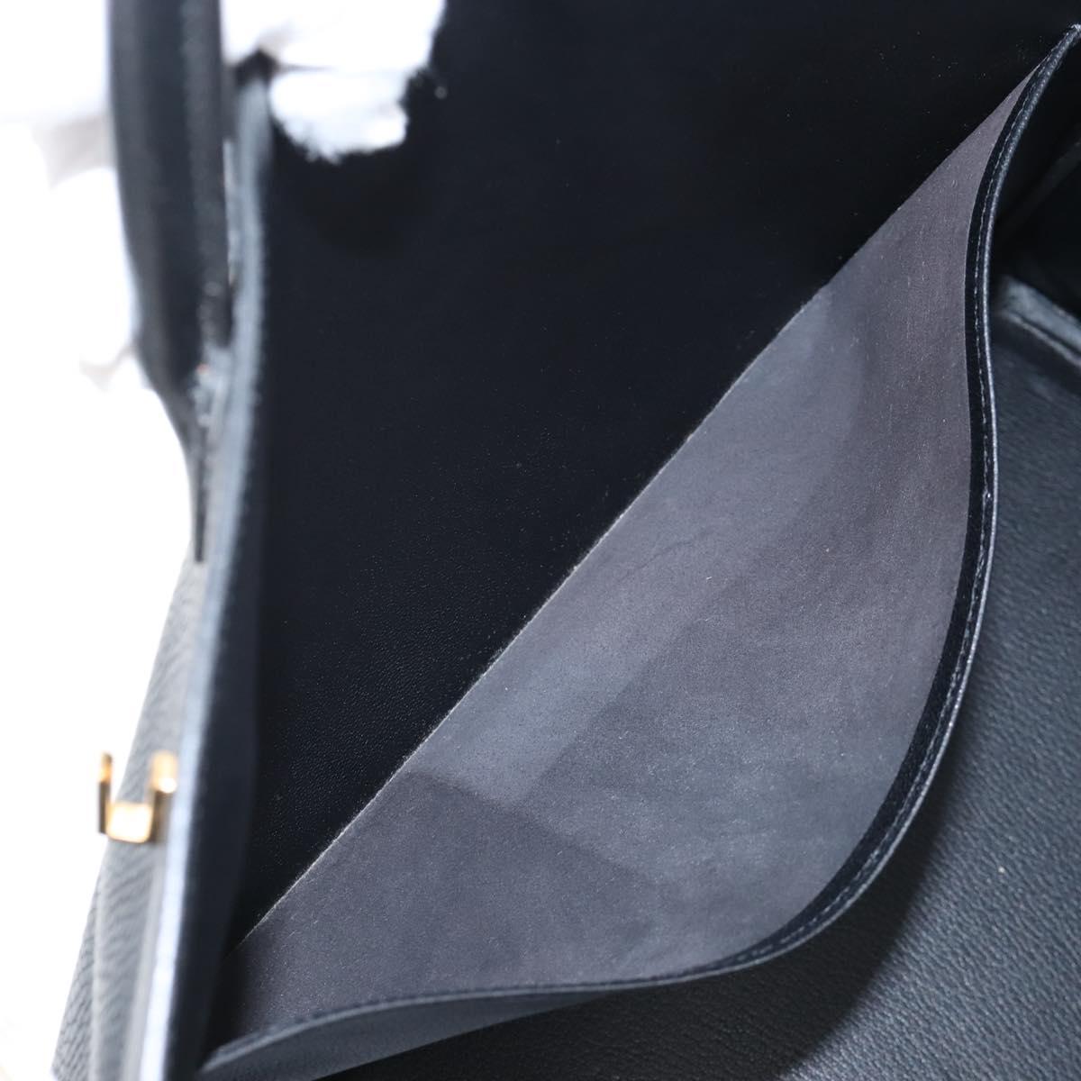 HERMES Birkin 40 Hand Bag Taurillon Clemence Black Gold Tone Auth 209093SM