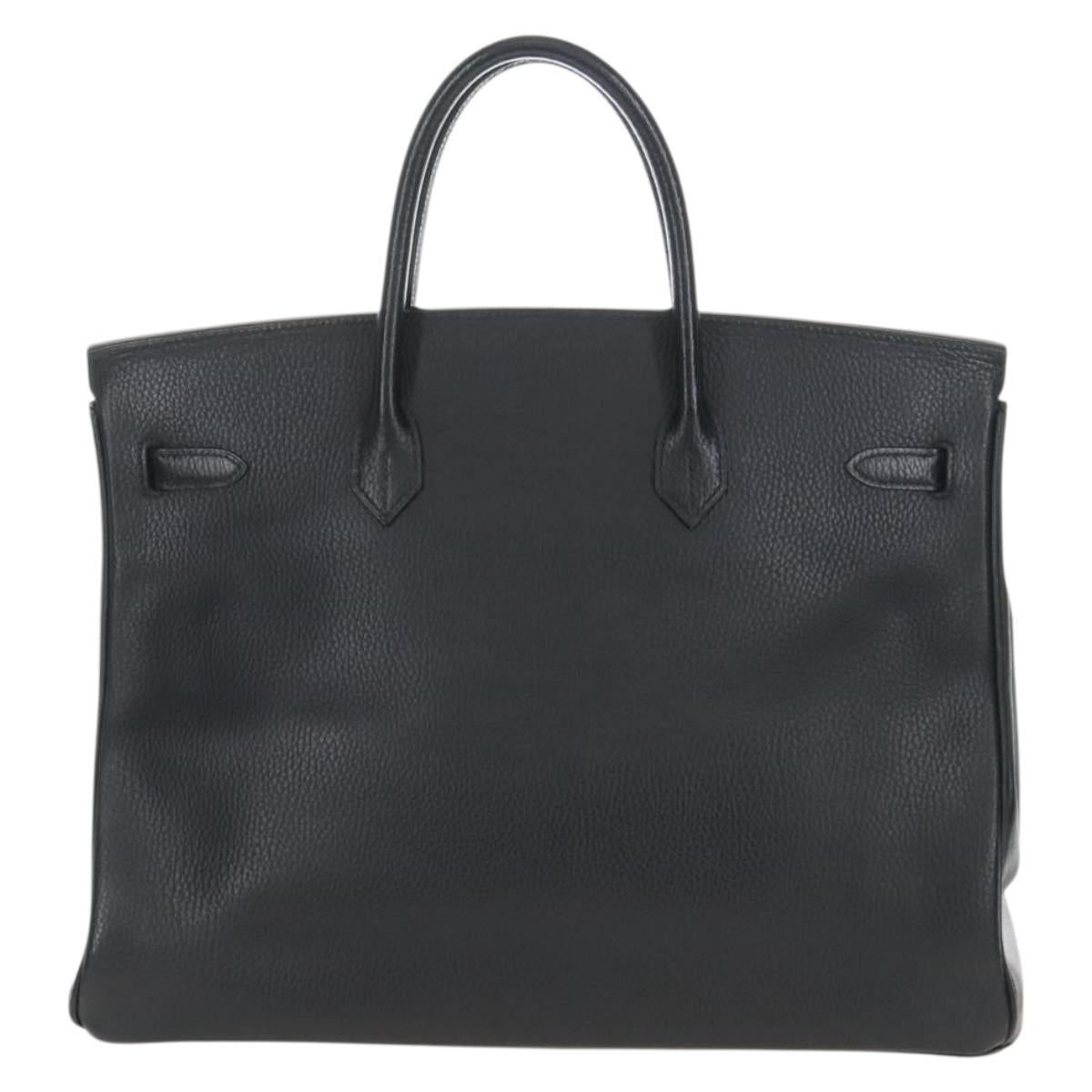 HERMES Birkin 40 Hand Bag Taurillon Clemence Black Gold Tone Auth 209093SM