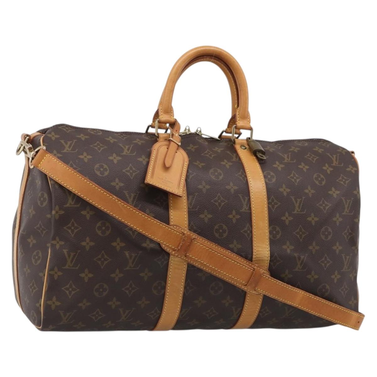LOUIS VUITTON Monogram Keepall Bandouliere 45 Boston Bag M41418 LV Auth 209095V