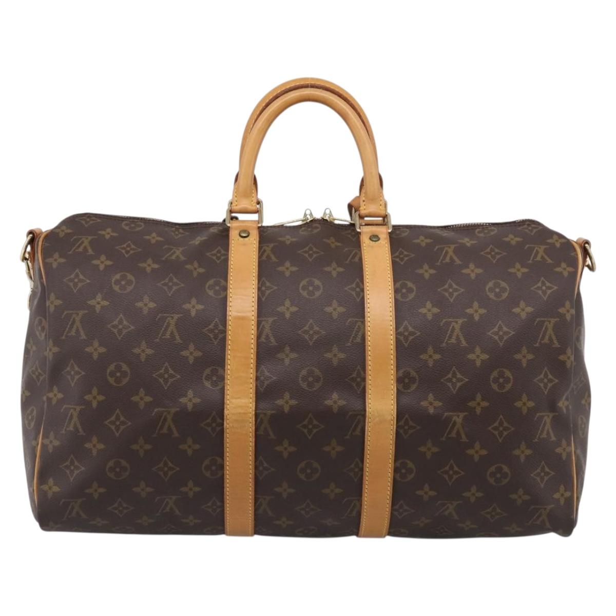LOUIS VUITTON Monogram Keepall Bandouliere 45 Boston Bag M41418 LV Auth 209095V