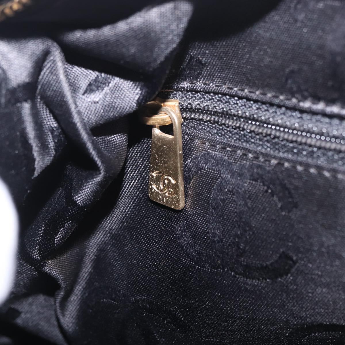 CHANEL Wild Stitch Shoulder Bag Leather Black Gold Tone CC Auth 209100A