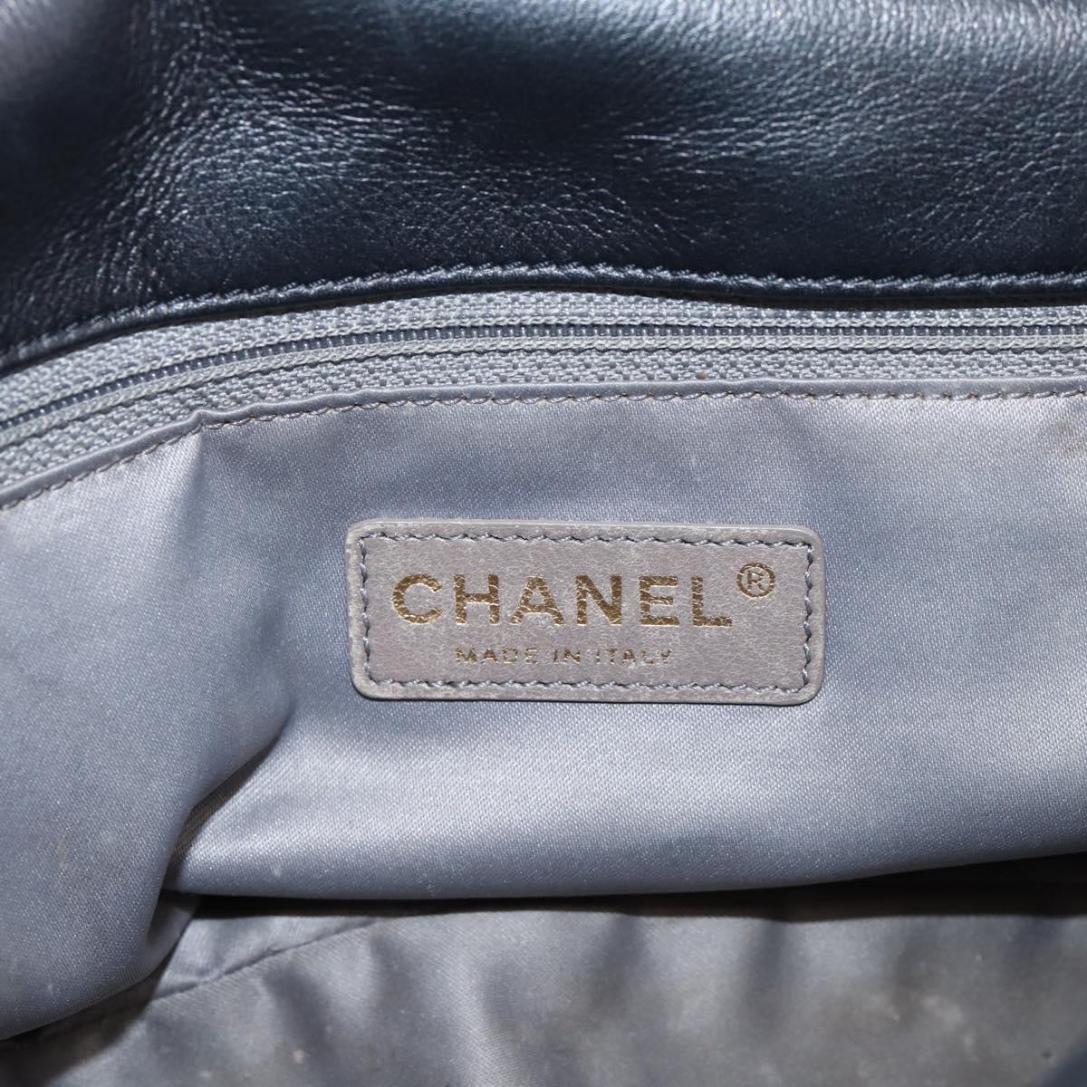 CHANEL Wild Stitch Chain Shoulder Bag Leather Black Gold Tone CC Auth 209101V