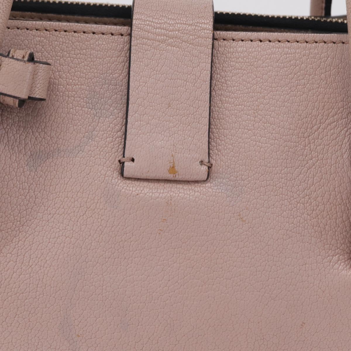 Miu Miu Hand Bag Leather 2way Beige Gold Tone Auth 209104