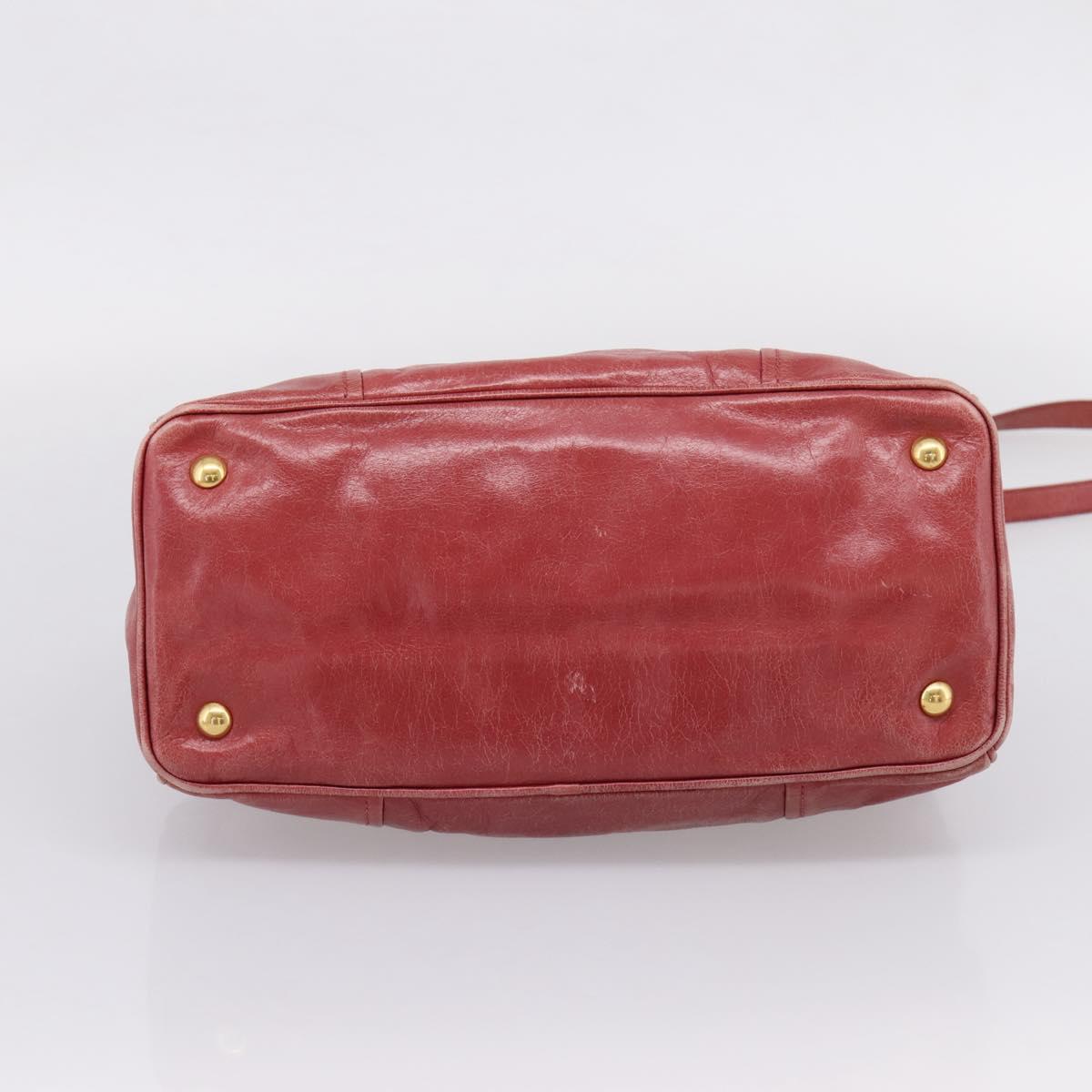 Miu Miu Hand Bag Leather 2way Pink Gold Tone Auth 209105V
