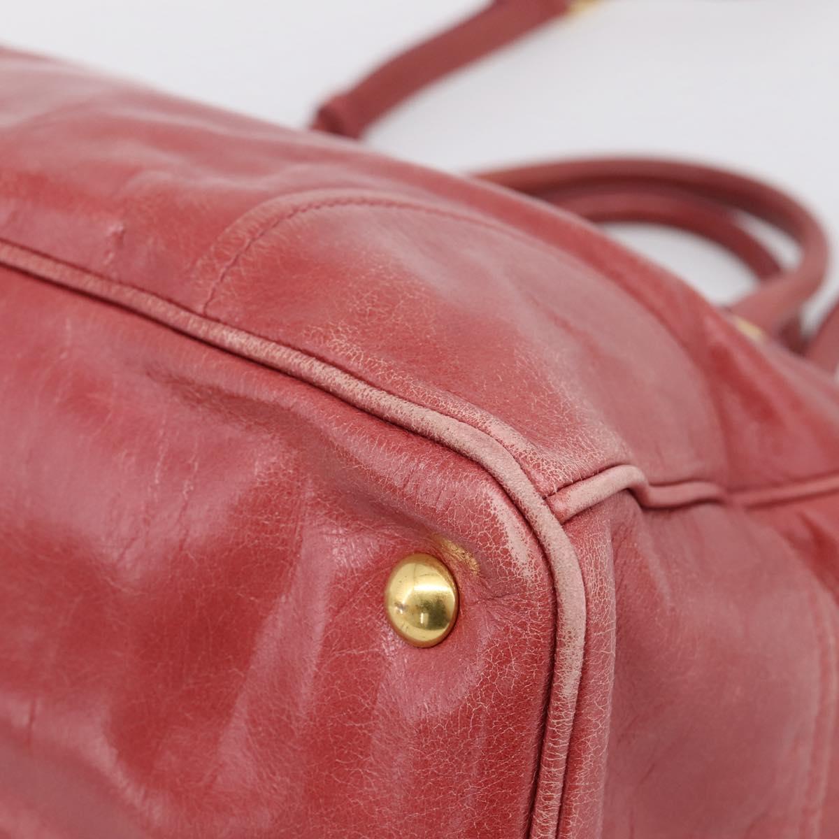 Miu Miu Hand Bag Leather 2way Pink Gold Tone Auth 209105V