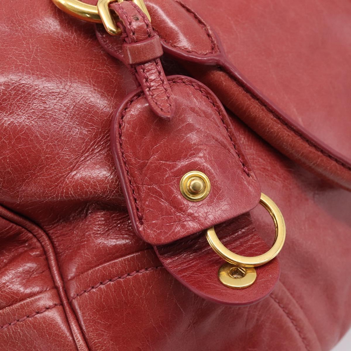Miu Miu Hand Bag Leather 2way Pink Gold Tone Auth 209105V