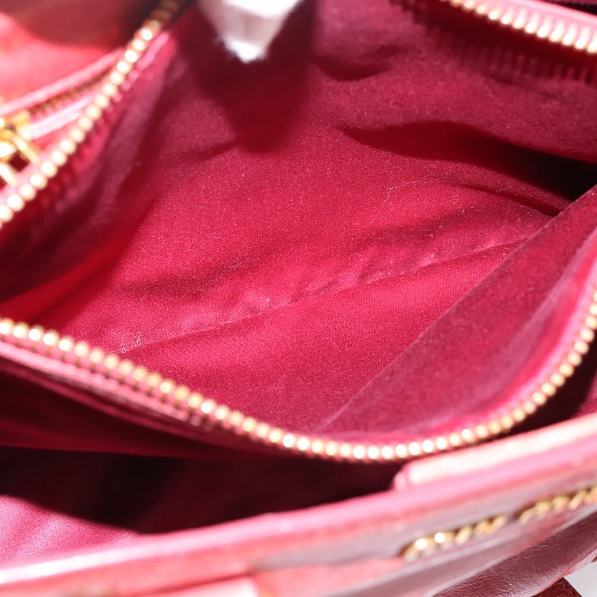 Miu Miu Hand Bag Leather 2way Pink Gold Tone Auth 209105V