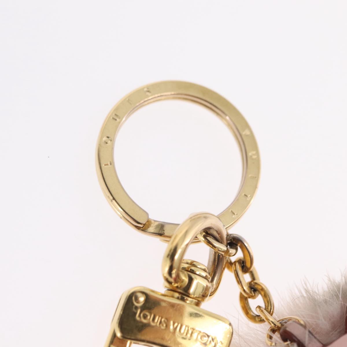 LOUIS VUITTON Bijoux Sac Wild Fur Charm Pink Gold Tone M64260 LV Auth 209113M