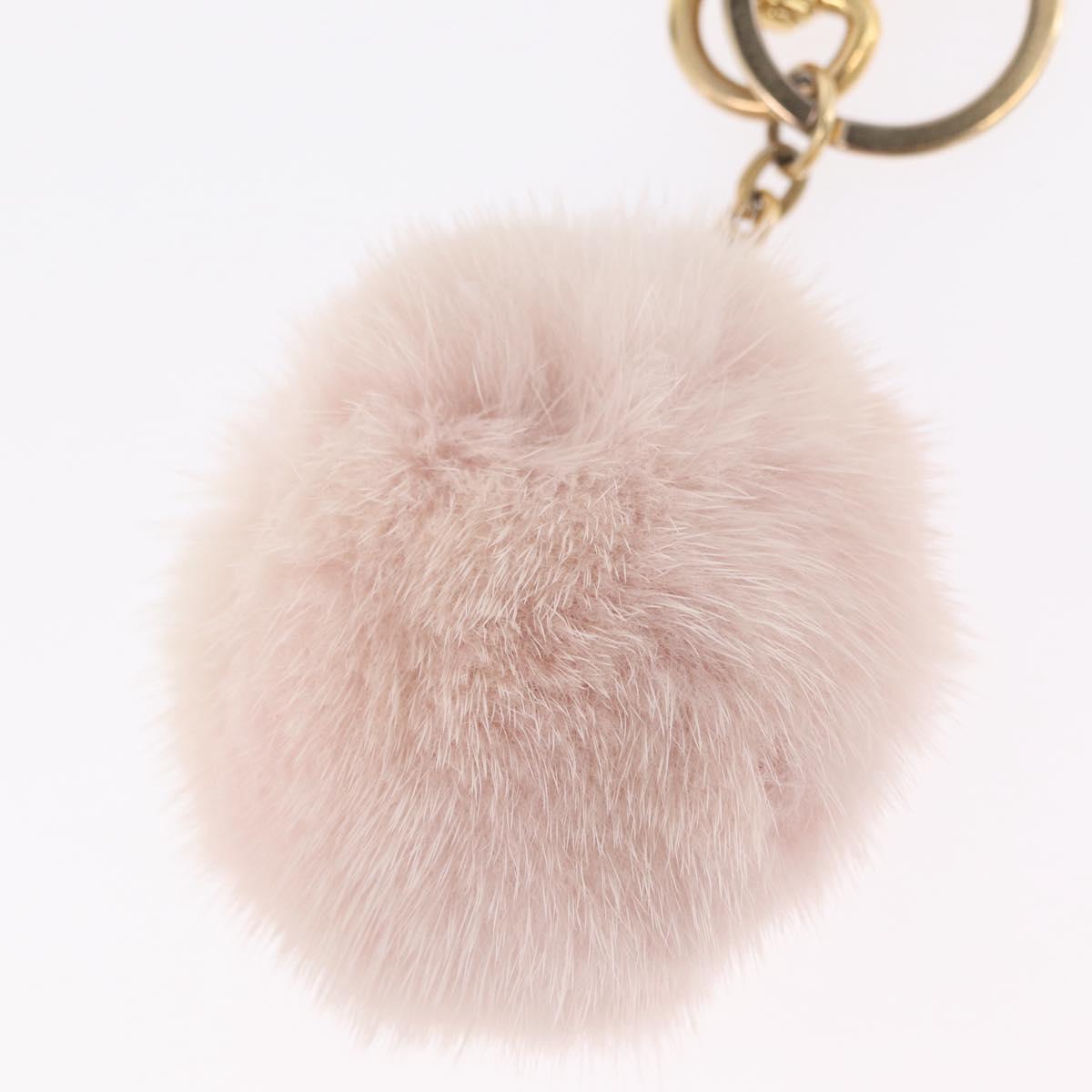 LOUIS VUITTON Bijoux Sac Wild Fur Charm Pink Gold Tone M64260 LV Auth 209113M