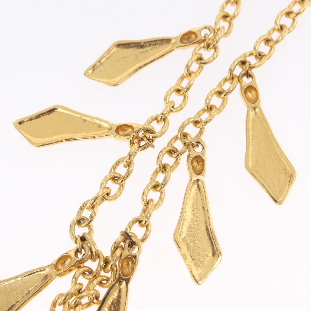 CHANEL Necklace Metal Gold CC Auth 209116V