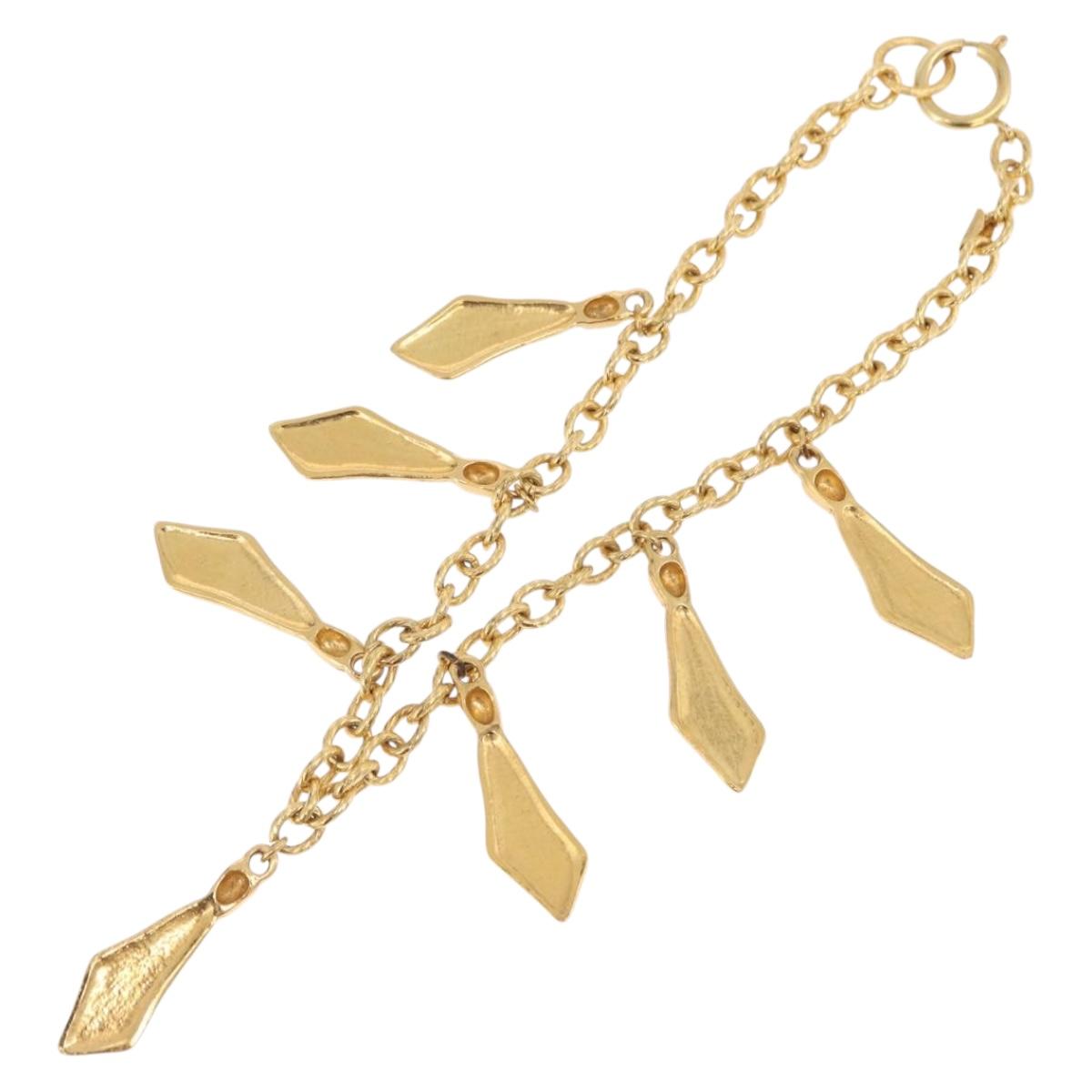 CHANEL Necklace Metal Gold CC Auth 209116V