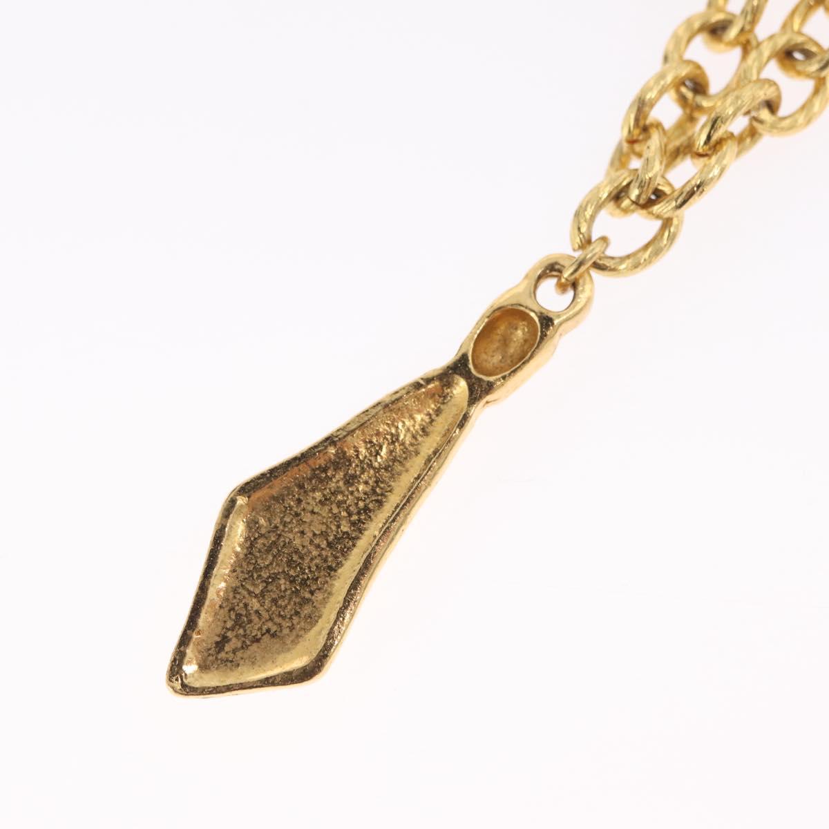CHANEL Necklace Metal Gold CC Auth 209116V