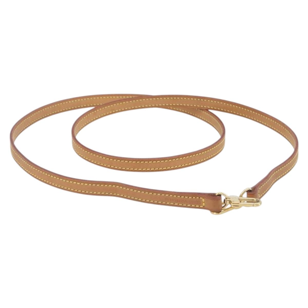 LOUIS VUITTON Vachetta leather Strap Beige Gold Tone LV Auth 209128A