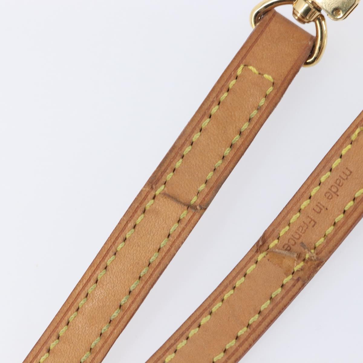 LOUIS VUITTON Vachetta leather Strap Beige Gold Tone LV Auth 209128A