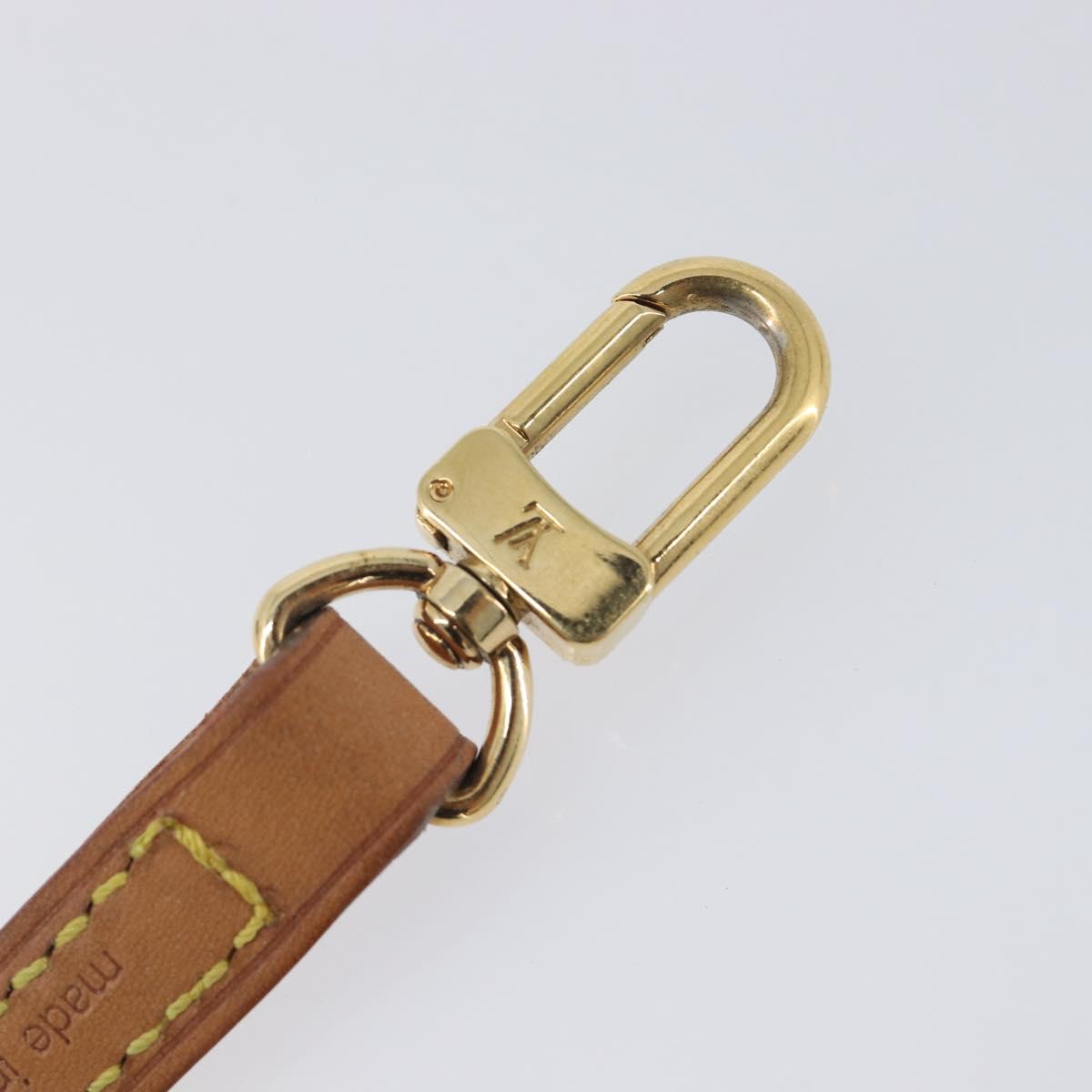 LOUIS VUITTON Vachetta leather Strap Beige Gold Tone LV Auth 209128A