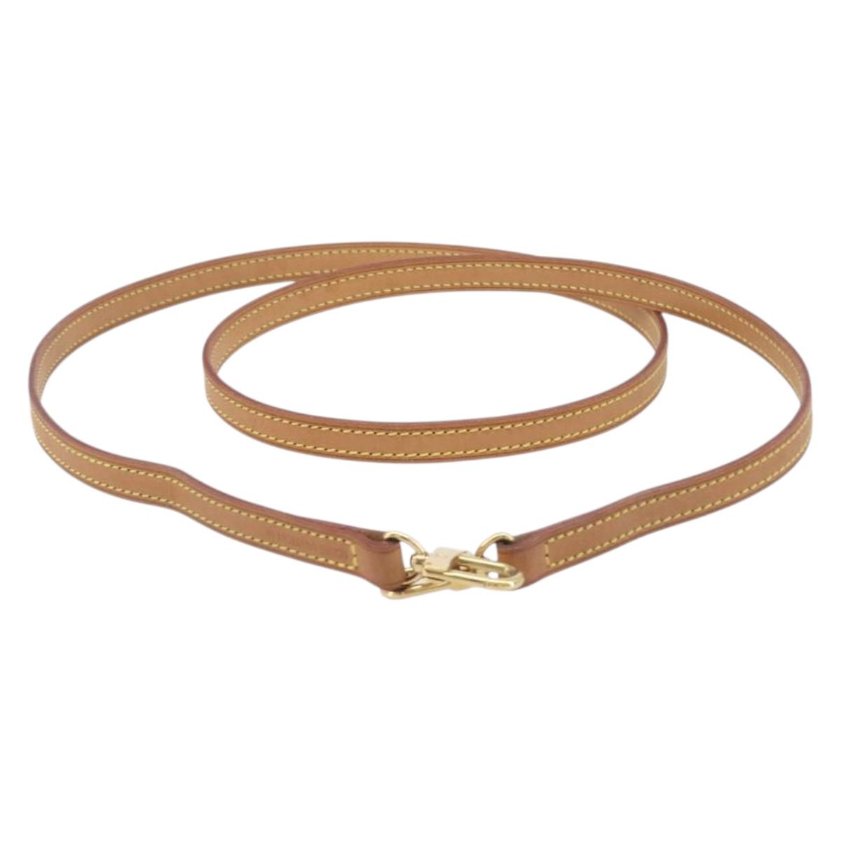 LOUIS VUITTON Vachetta leather Strap Beige Gold Tone LV Auth 209128A