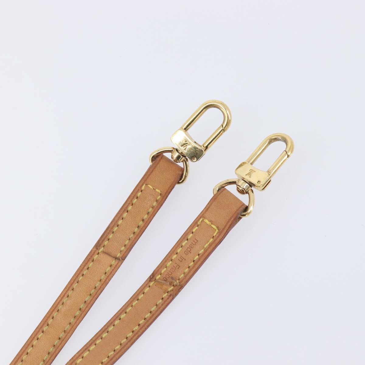 LOUIS VUITTON Vachetta leather Strap Beige Gold Tone LV Auth 209128A