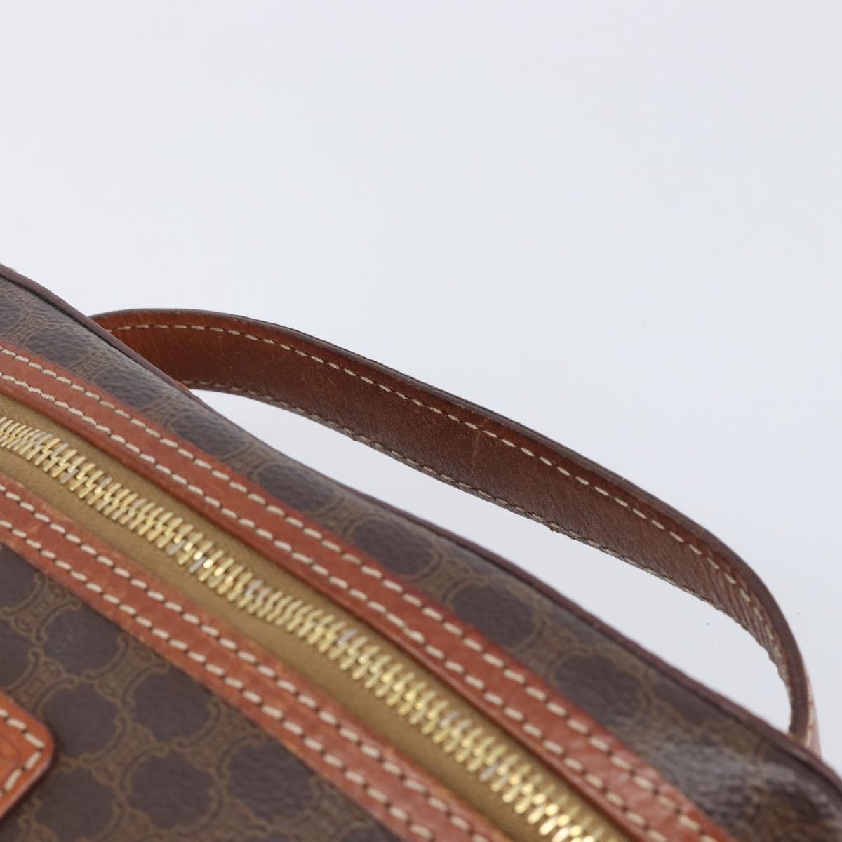 CELINE Macadam Vanity Pouch PVC Brown Gold Auth 209129