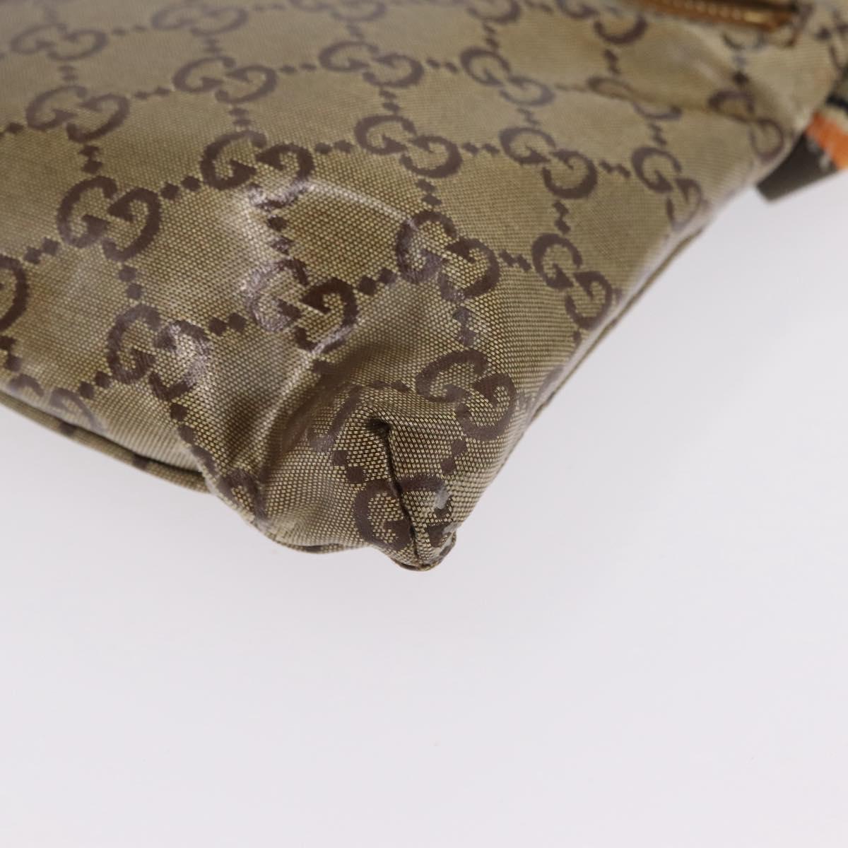GUCCI GG Crystal Sherry Line Waist Bag PVC Gold 28566 Auth 209134