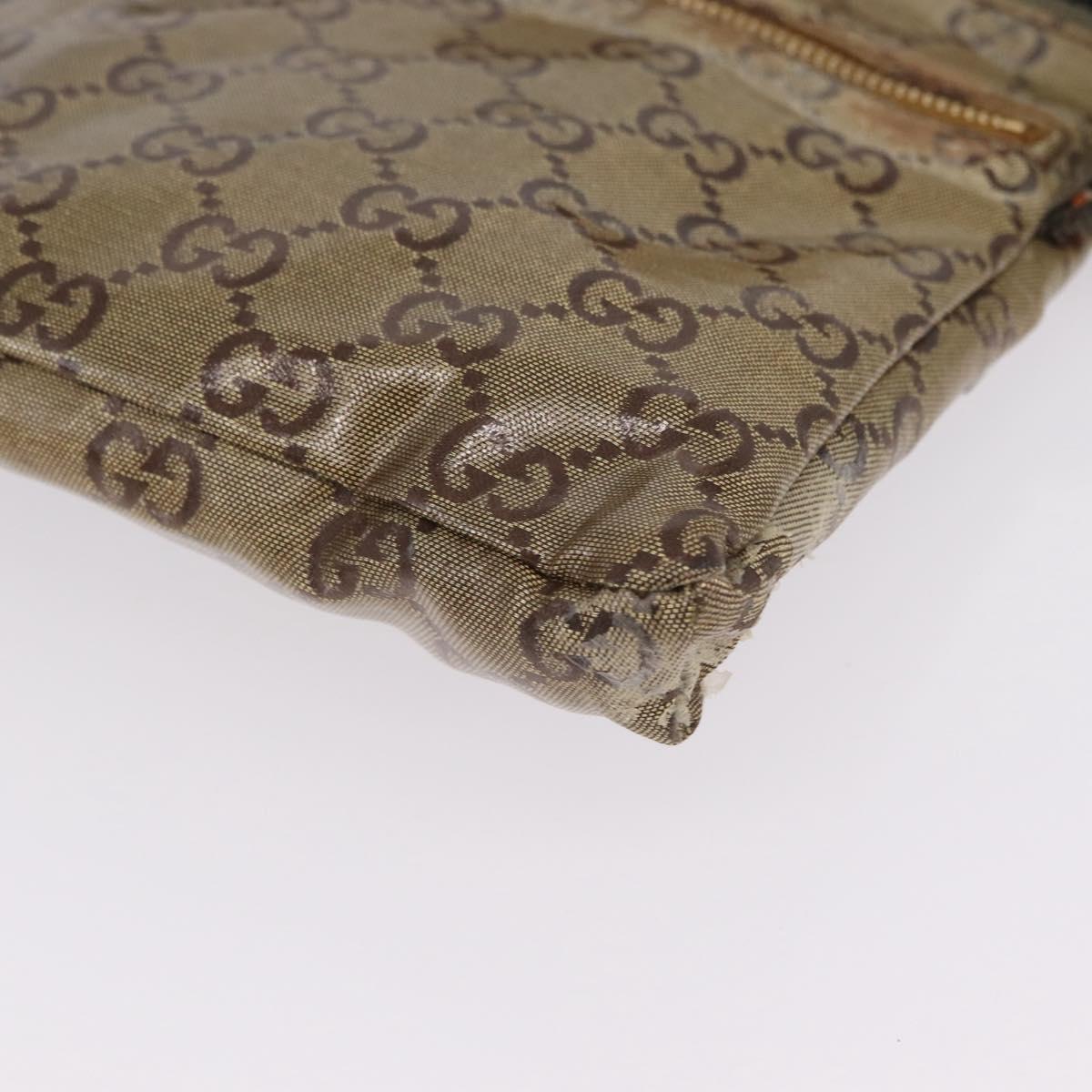 GUCCI GG Crystal Sherry Line Waist Bag PVC Gold 28566 Auth 209134