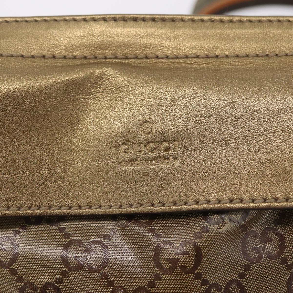 GUCCI GG Crystal Sherry Line Waist Bag PVC Gold 28566 Auth 209134