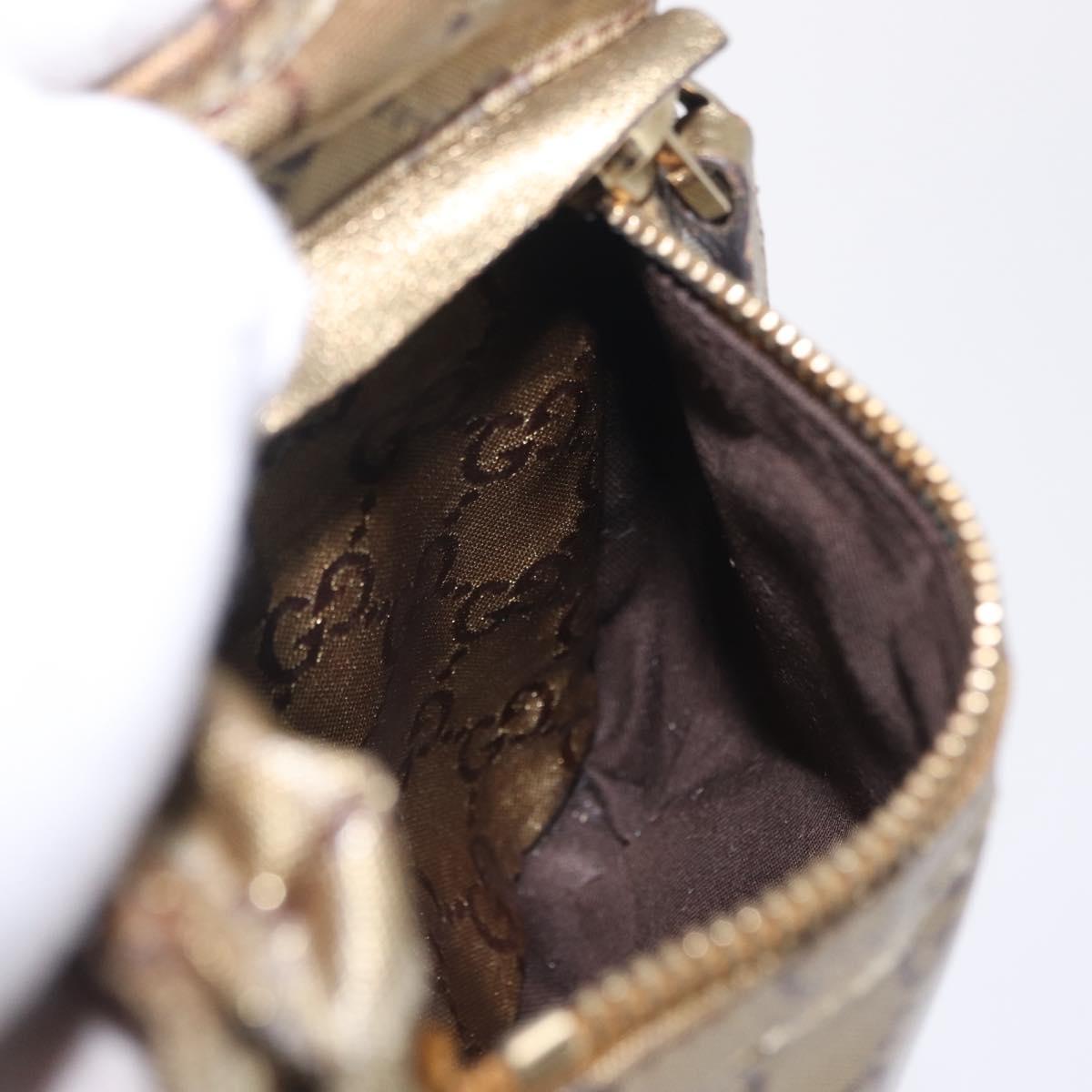 GUCCI GG Crystal Sherry Line Waist Bag PVC Gold 28566 Auth 209134