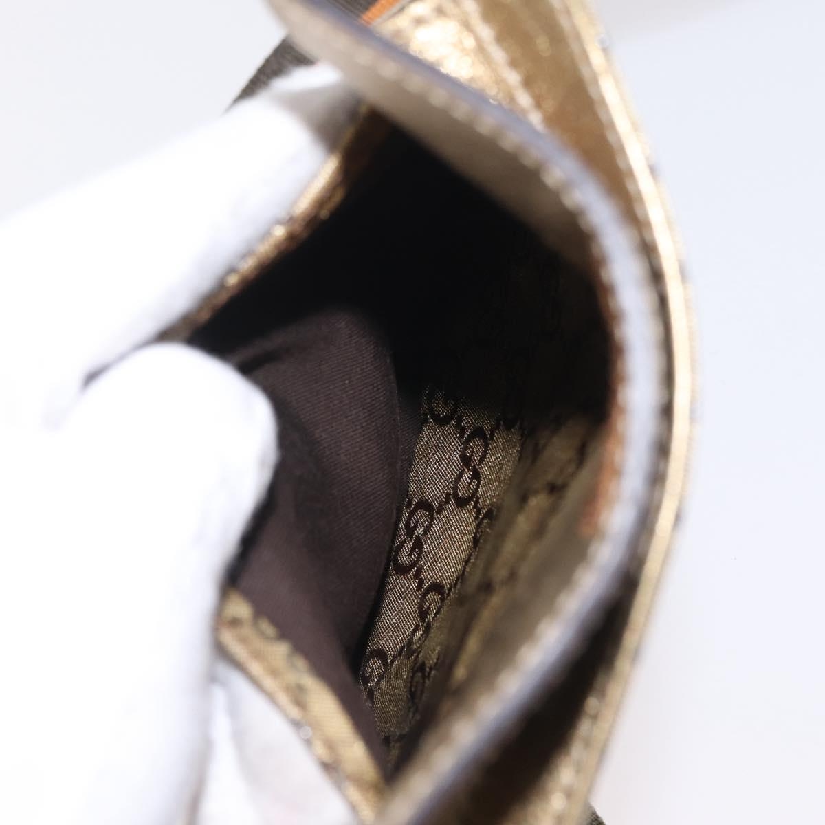 GUCCI GG Crystal Sherry Line Waist Bag PVC Gold 28566 Auth 209134