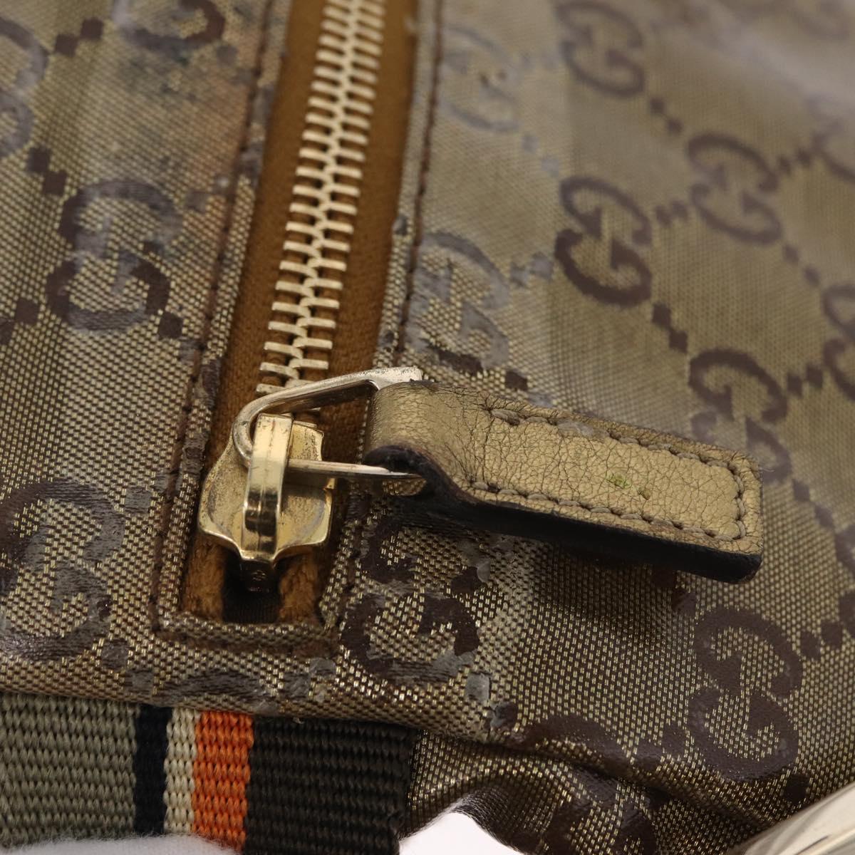 GUCCI GG Crystal Sherry Line Waist Bag PVC Gold 28566 Auth 209134